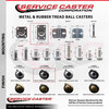 Service Caster 2.25 Inch Bright Chrome Soft Tread Ball Caster – Top Plate – SCC, 4PK SCC-TP01S214-DCR-BC-TP2-4